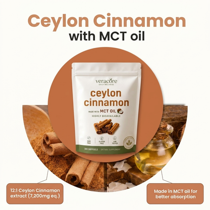 Ceylon Cinnamon+ 7200mg Equivalent with MCT Oil